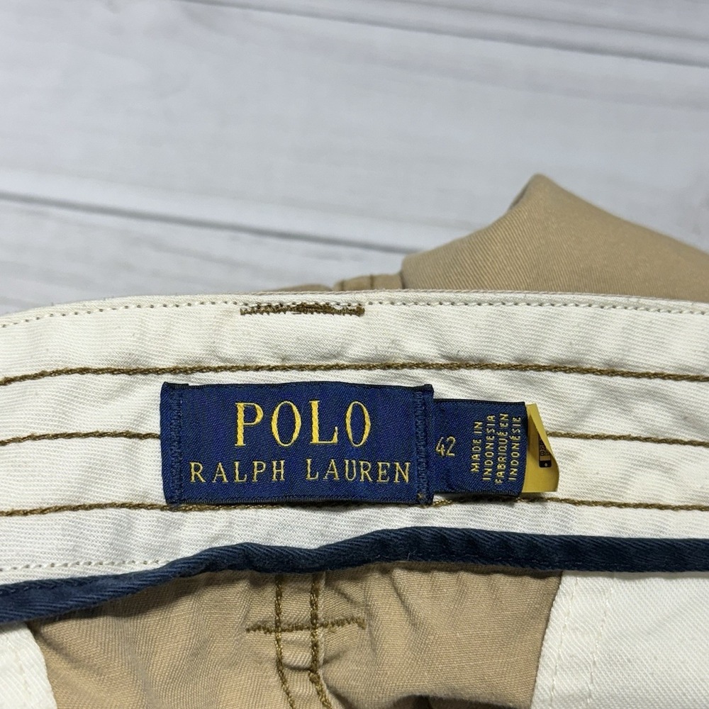 Polo Ralph Lauren Shorts 42 Tan Khaki Beige Cargo Pockets Heavyweight - Picture 6 of 10